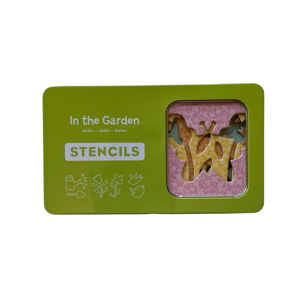 Mudpuppy In The Garden Stencil Set Tin Paperboard Kids Crafts
